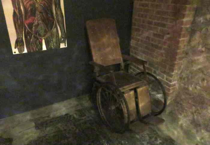 Vintage wheelchair from Baker Hospital