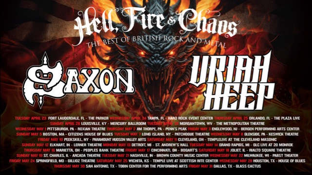 Uriah Heep and Saxon Announce Hell, Fire & Chaos Tour