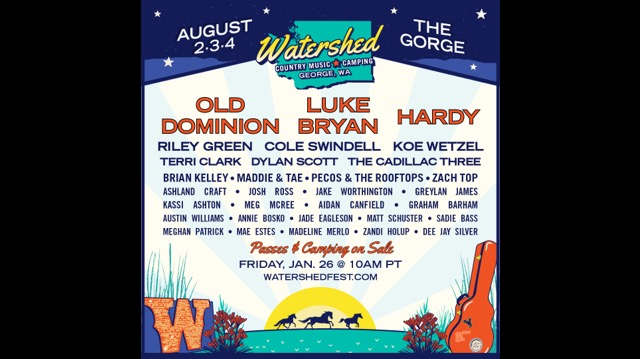 Luke Bryan, HARDY and Old Dominion Lead Watershed Festival Lineup