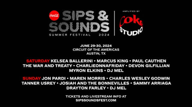 Kelsea Ballerini and Jon Pardi Lead Coca-Cola's Sips & Sounds Summer Festival Lineup