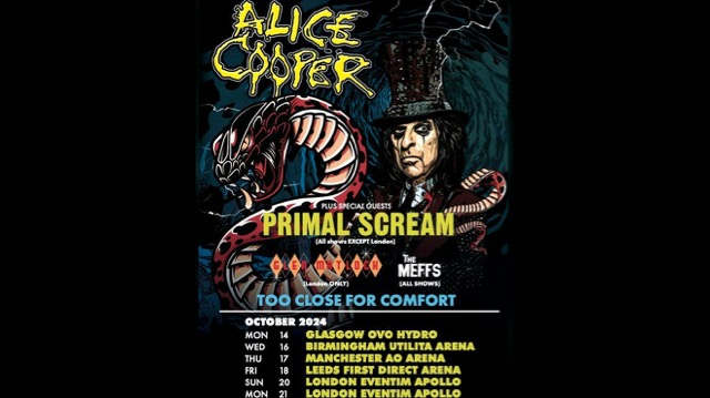 Alice Cooper Announces Too Close For Comfort UK Tour