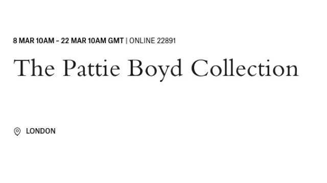 Christie's Announces Pattie Boyd Auction