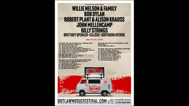 Bob Dylan, Robert Plant & Alison Krauss Lead Willie Nelson's Outlaw Music Festival Tour Lineup