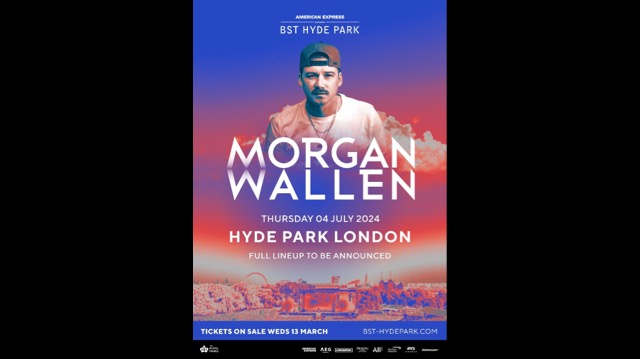 Morgan Wallen To Rock Hyde Park On July 4th