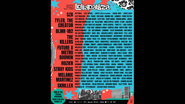 blink-182 and The Killers Headlining Lollapalooza 2024