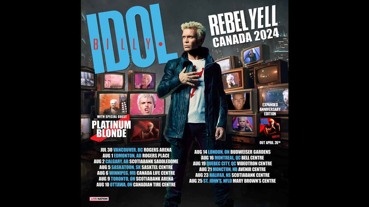 Billy Idol Announces Rebel Yell Canada 2024 Tour