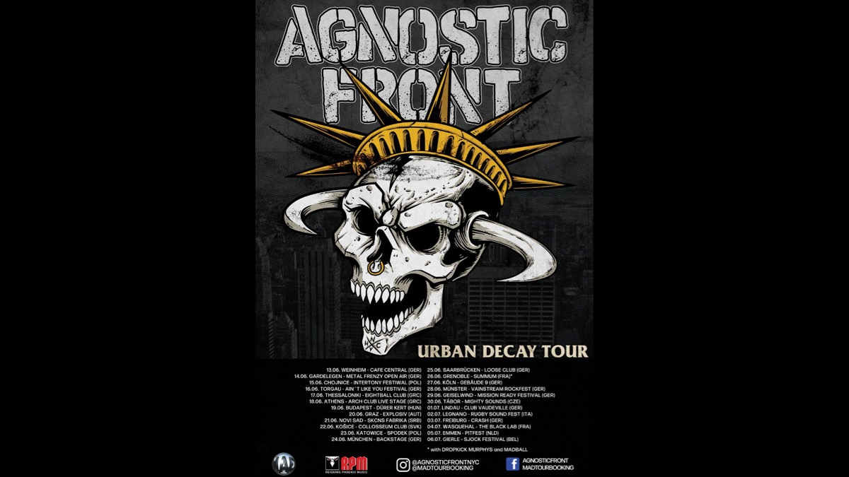 Agnostic Front Announce Urban Decay Tour