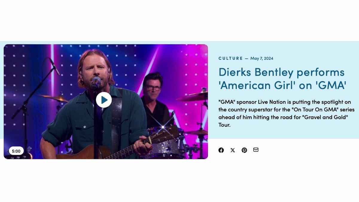 Dierks Bentley Rocks 'American Girl' On GMA