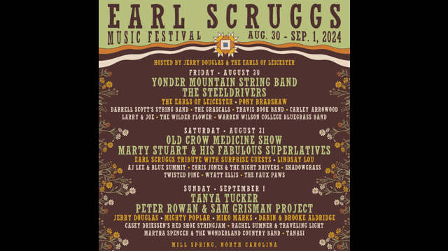 Tanya Tucker, Old Crow Medicine Show, Yonder Mountain String Band Lead Earl Scruggs Music Festival Lineup