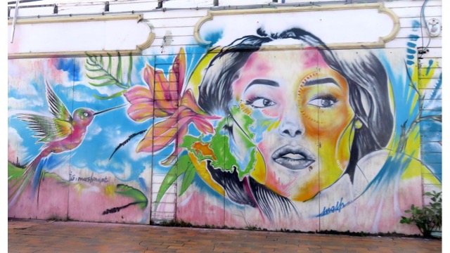 Colorful mural, St. Maarten