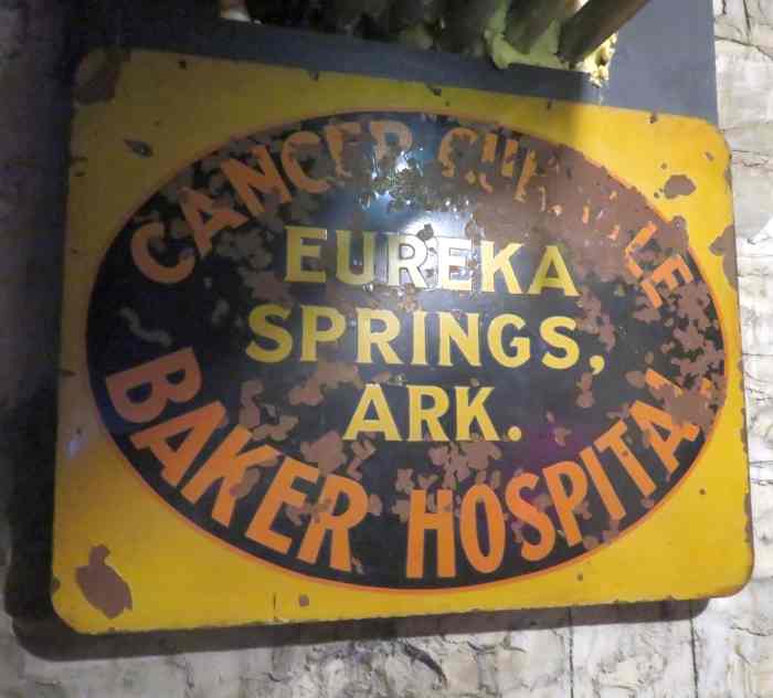 Original sign from the Baker Hospital