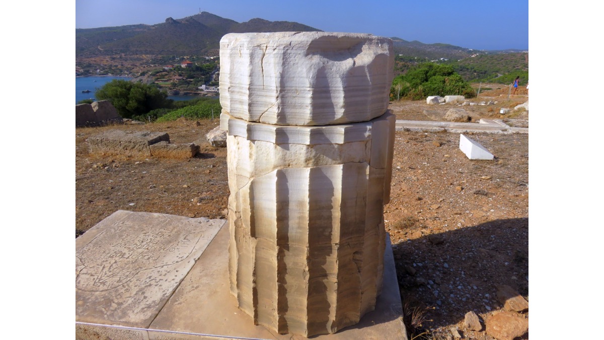 The only piece of the Temple of Poseidon that you can touch