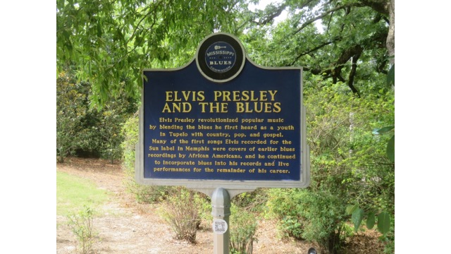 Marker tributing Elvis Presley's contribution to the blues
