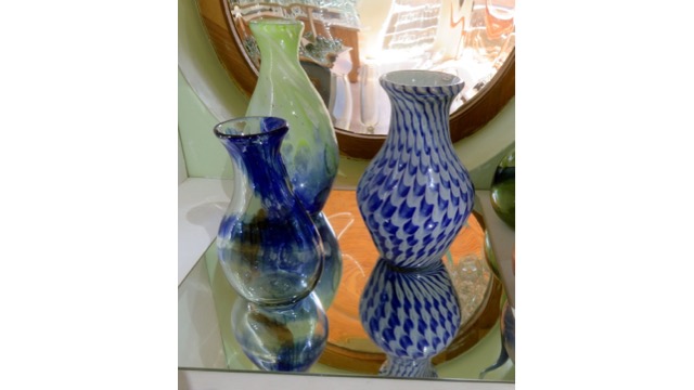 Vases at Ngwenya Glass come in eye-popping colors